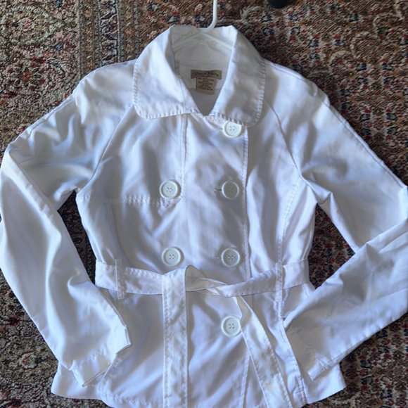 Paris Blues White Jacket Coat with Belt Front Buttons - Picture 1 of 10